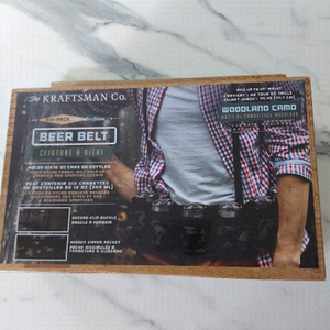 Party-Ready Kraftsman Co. Beer Belt Holds 6 Cans Camo Print Outdoor Essential